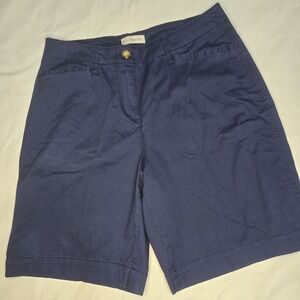 Kim‎ Rogers Bermuda Shorts Women's Size 10 Navy 9" Inseam Pockets Stretch